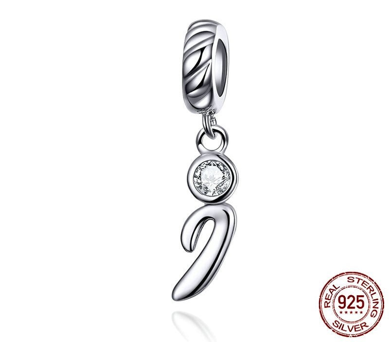 925 Sterling Silver Letters Pendants - TEA LU SHOP