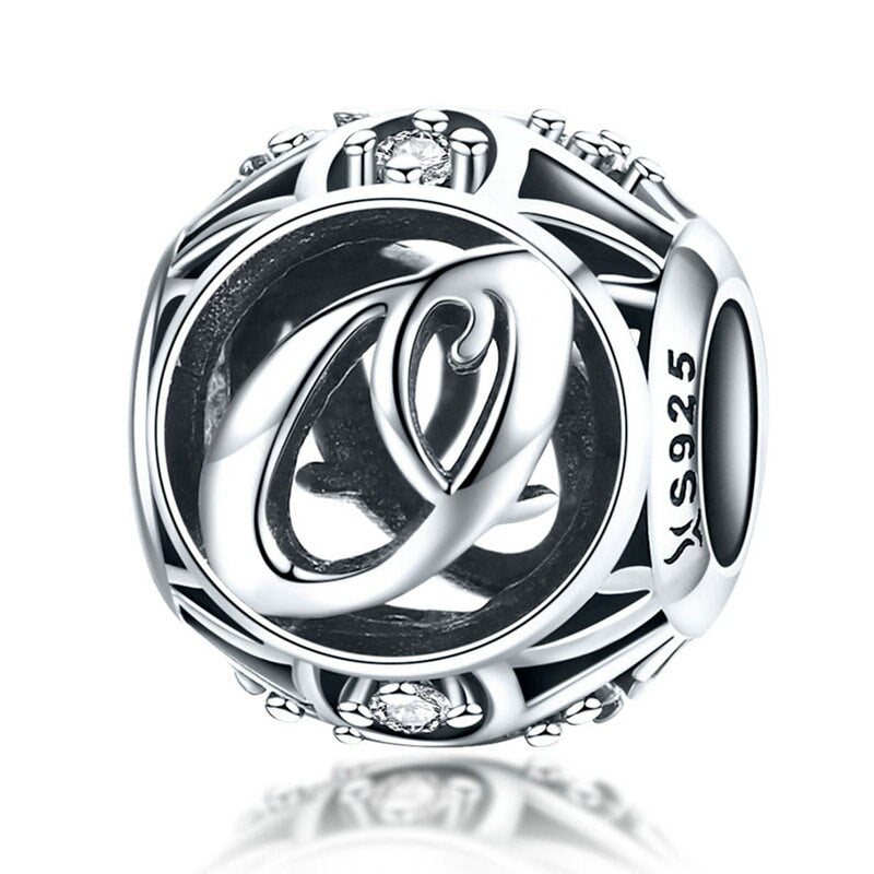 925 Sterling Silver Letter Charms - TEA LU SHOP