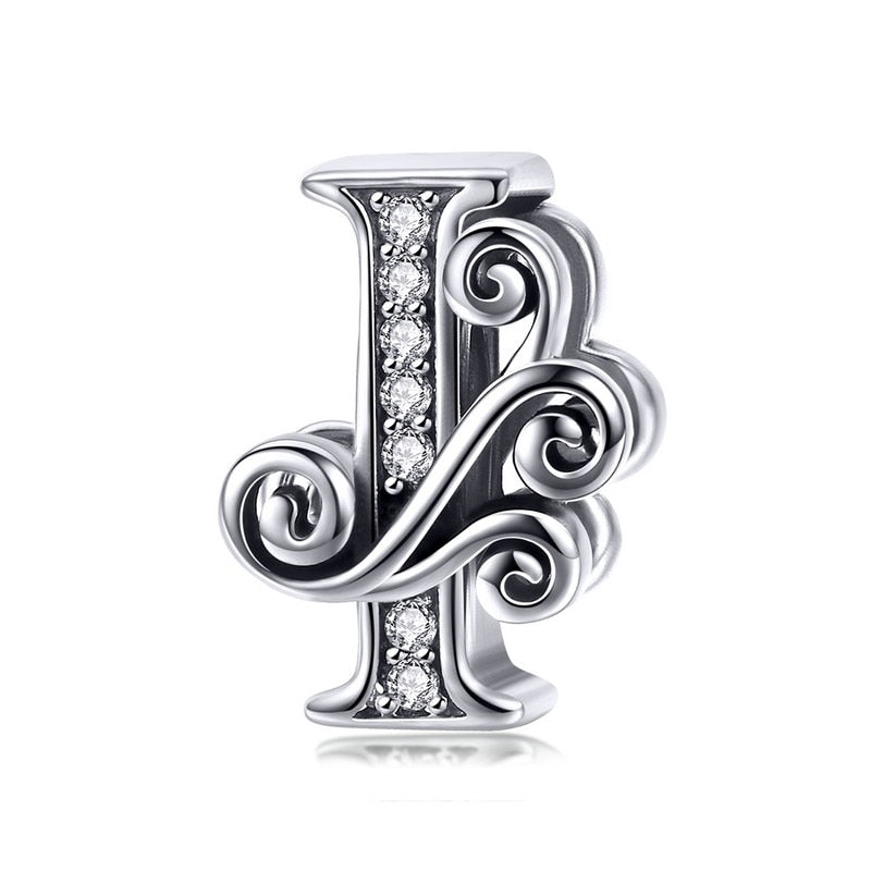 925 Sterling Silver Letter Charm - TEA LU SHOP