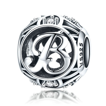 925 Sterling Silver Letter Charms - TEA LU SHOP