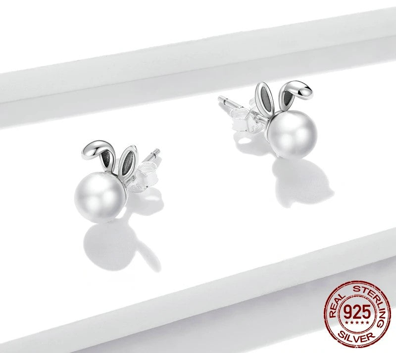925 Sterling Silver Cute Bunny Earrings - TEA LU SHOP