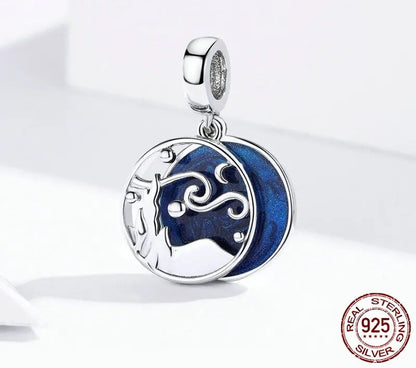 925 Sterling Silver Sky Night Blue Pendant - TEA LU SHOP