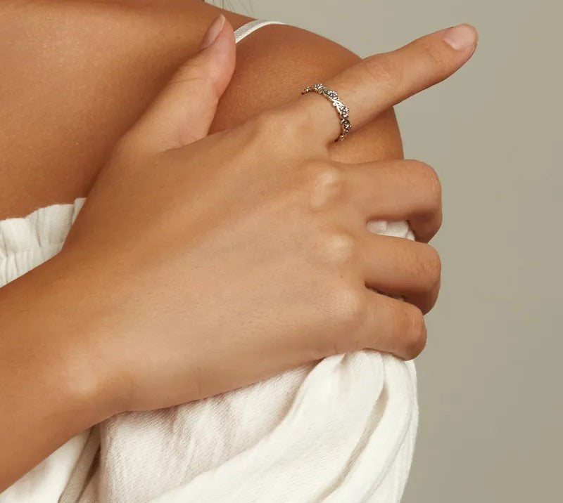 925 Sterling Silver Vintage Pattern Ring - TEA LU SHOP