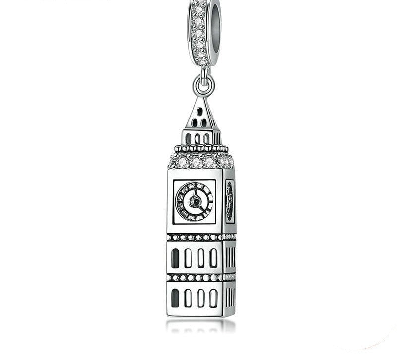925 Sterling Silver British Big Ben Pendant - TEA LU SHOP