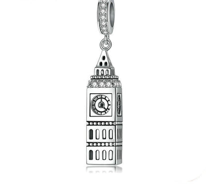 925 Sterling Silver British Big Ben Pendant - TEA LU SHOP