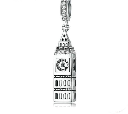 925 Sterling Silver British Big Ben Pendant - TEA LU SHOP