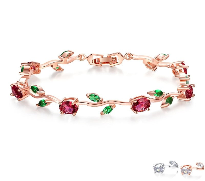 Rose Gold Bracelet with Zircon - TEA LU SHOP