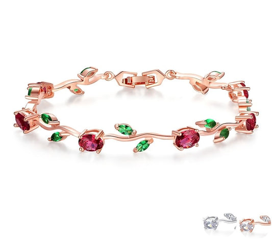 Rose Gold Bracelet with Zircon - TEA LU SHOP