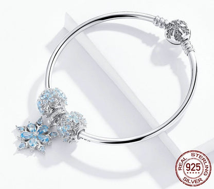 925 Sterling Silver Winter Snowflake Bracelet - TEA LU SHOP