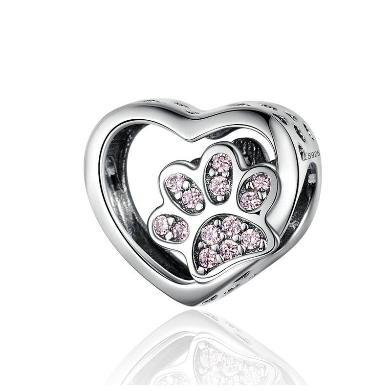 925 Sterling Silver Heart-shape Charms - TEA LU SHOP