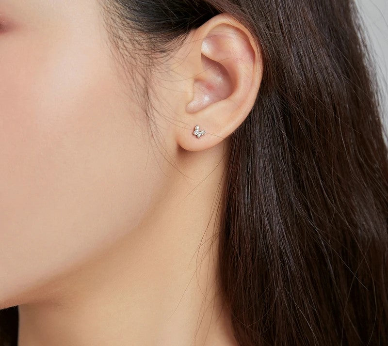 925 Sterling Silver Cute Butterfly Stud Earrings - TEA LU SHOP