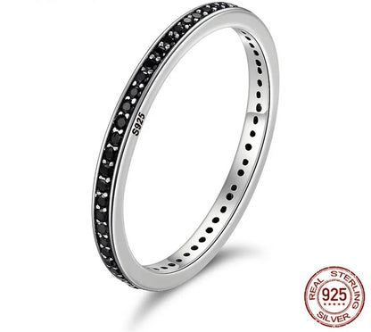 925 Sterling Silver Dazzling CZ Stackable Ring - TEA LU SHOP