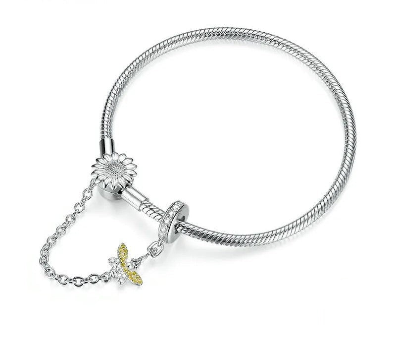 925 Sterling Silver Charm Bracelet - TEA LU SHOP