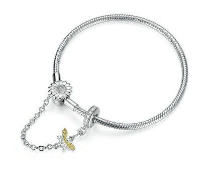 925 Sterling Silver Charm Bracelet - TEA LU SHOP