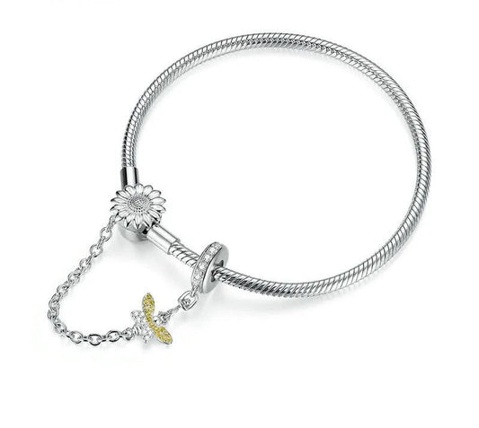 925 Sterling Silver Charm Bracelet - TEA LU SHOP