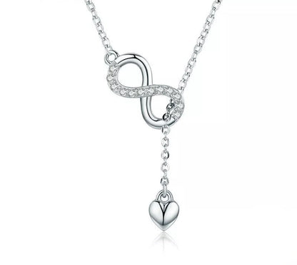 925 Sterling Silver Infinity Love Pendant Necklace - TEA LU SHOP