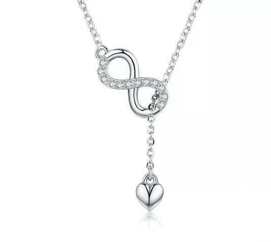 925 Sterling Silver Infinity Love Pendant Necklace - TEA LU SHOP