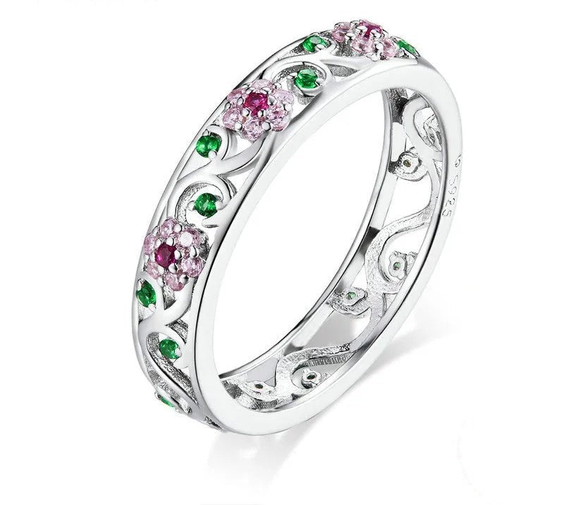 925 Sterling Silver Secret Garden Ring - TEA LU SHOP