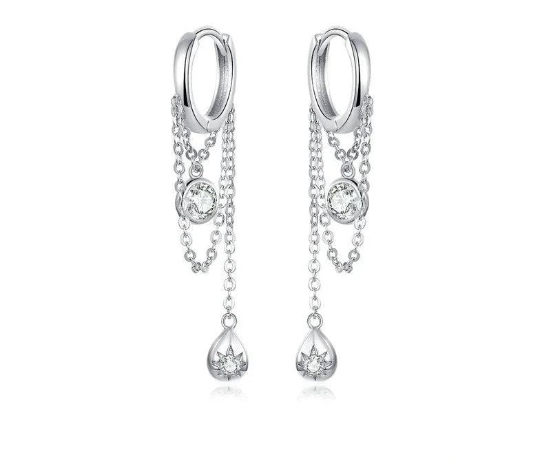 925 Sterling Silver Waterdrop Geometric Earrings - TEA LU SHOP