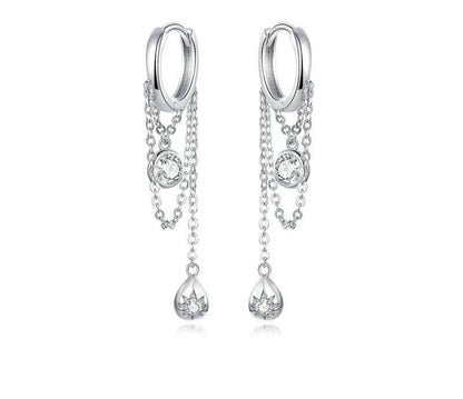 925 Sterling Silver Waterdrop Geometric Earrings - TEA LU SHOP