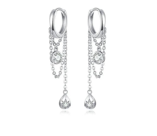925 Sterling Silver Waterdrop Geometric Earrings - TEA LU SHOP