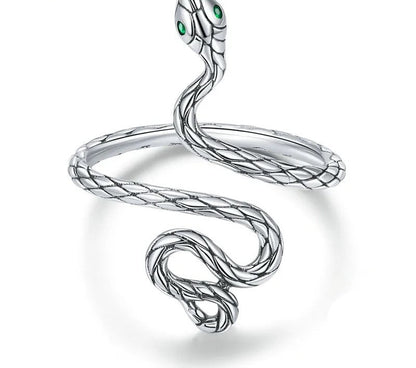 925 Sterling Silver Snake Open Ring - TEA LU SHOP