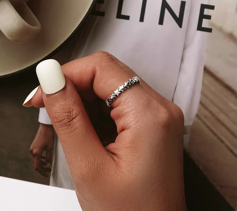 925 Sterling Silver Star Ring - TEA LU SHOP