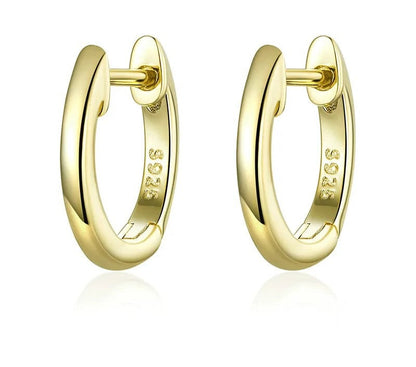 925 Sterling Silver Tiny Hoop Earrings - TEA LU SHOP