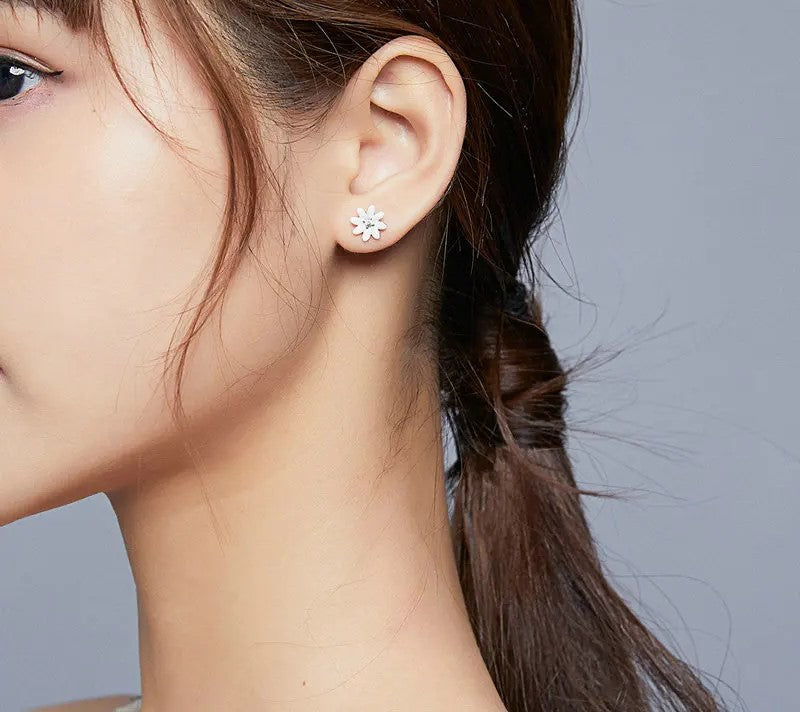 925 Sterling Silver Stud Earrings - TEA LU SHOP