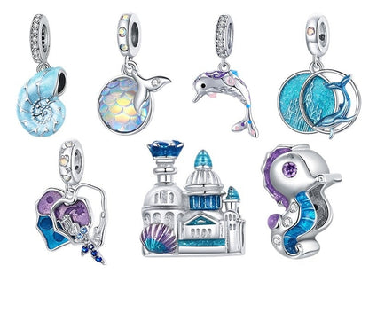 925 Sterling Silver Dream Ocean Charms - TEA LU SHOP