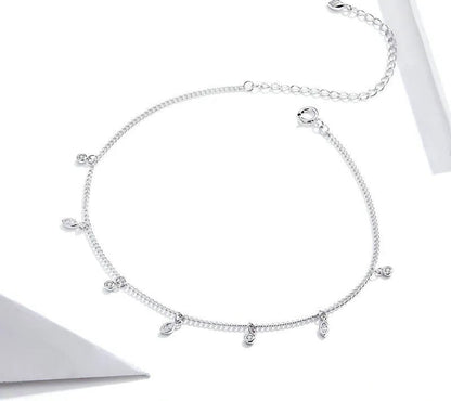 925 Sterling Silver Minimalism Anklet - TEA LU SHOP