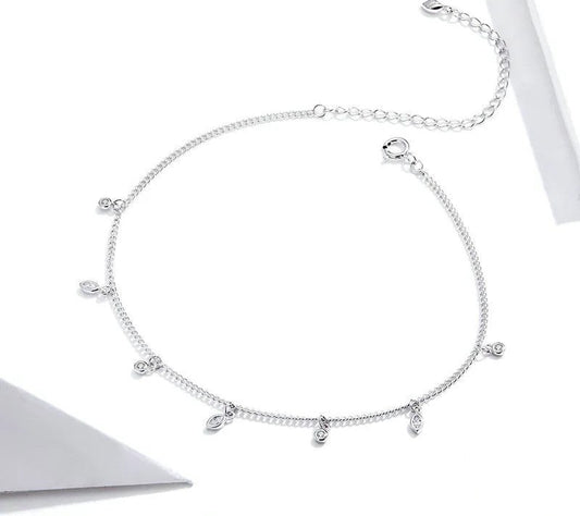 925 Sterling Silver Minimalism Anklet - TEA LU SHOP
