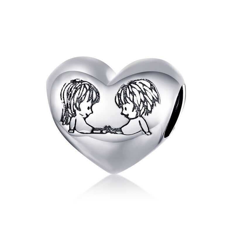 925 Sterling Silver Heart-shape Charms - TEA LU SHOP