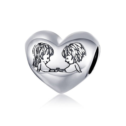925 Sterling Silver Heart-shape Charms - TEA LU SHOP