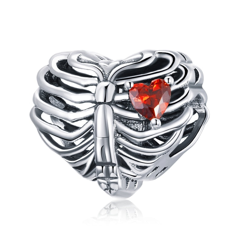 925 Sterling Silver Heart-shape Charms - TEA LU SHOP