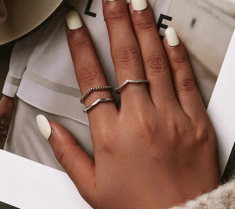 925 Sterling Silver Clear CZ FRings - TEA LU SHOP