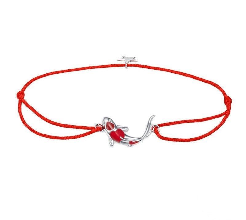 925 Sterling Silver Lucky Fish Rope Bracelet - TEA LU SHOP