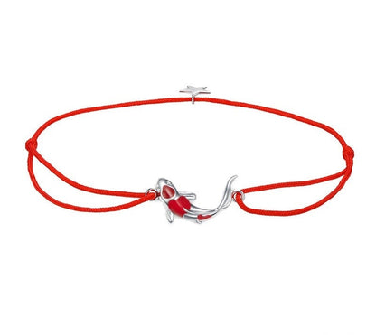 925 Sterling Silver Lucky Fish Rope Bracelet - TEA LU SHOP
