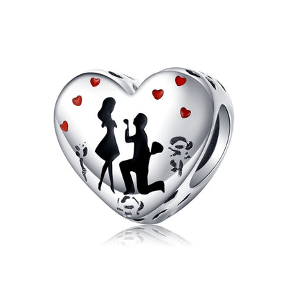 925 Sterling Silver Heart-shape Charms - TEA LU SHOP