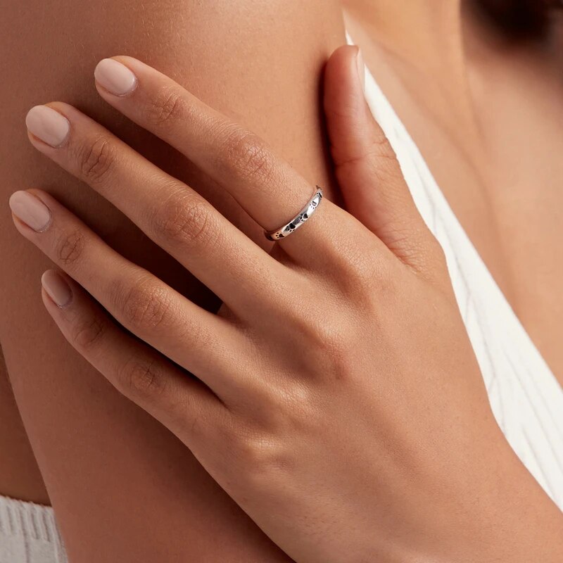 925 Sterling Silver Stackable Paw Ring - TEA LU SHOP
