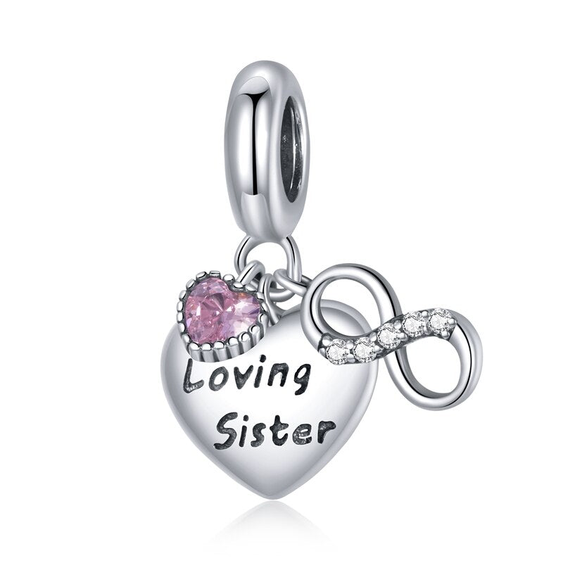 925 Sterling Silver Heart-shape Charms - TEA LU SHOP