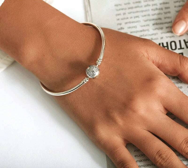 925 Sterling Silver Butterfly Basic Bracelet - TEA LU SHOP