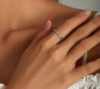 925 Sterling Silver Rainbow Love Ring - TEA LU SHOP