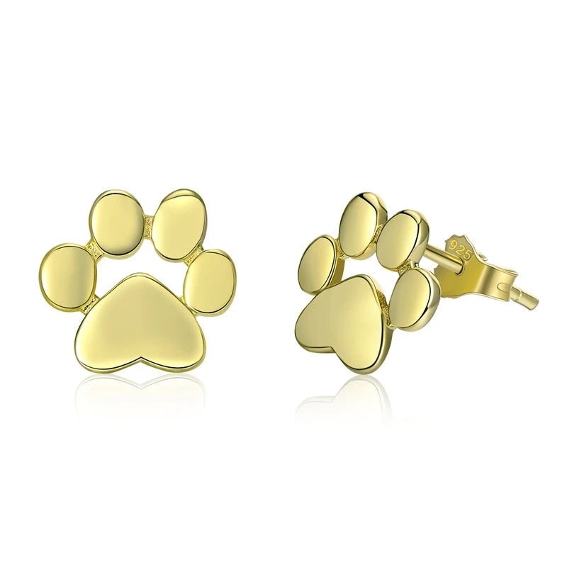Sterling Silver Paw Earrings 