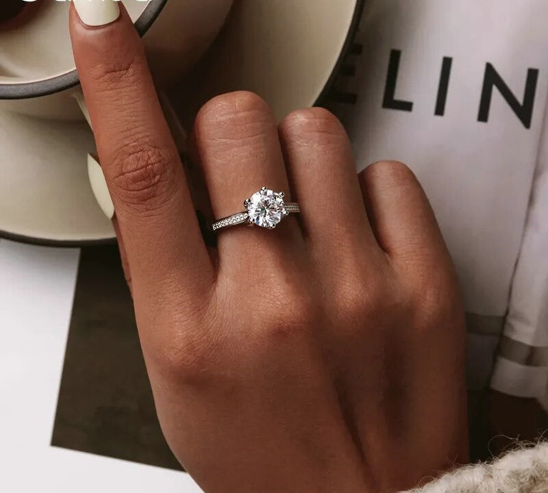 925 Sterling Silver Cubic Zircon Ring - TEA LU SHOP