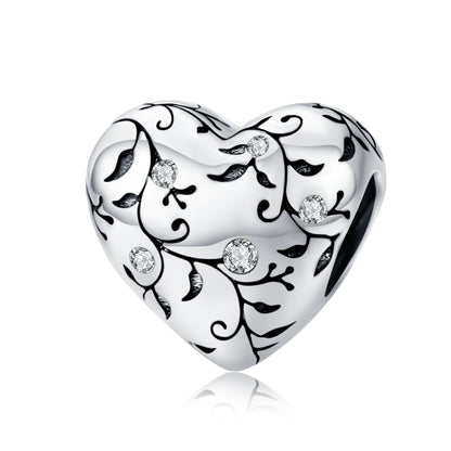 925 Sterling Silver Heart-shape Charms - TEA LU SHOP