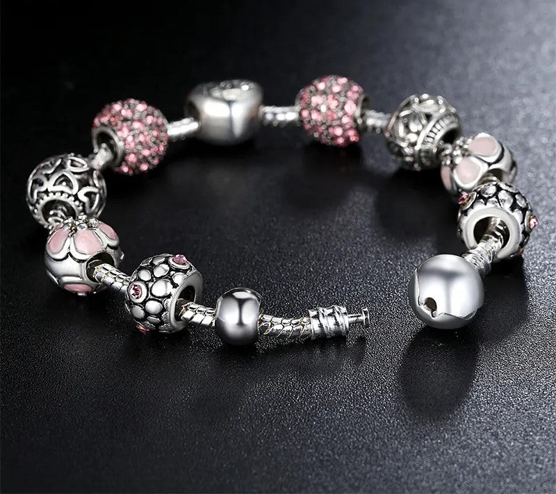 925 Sterling Silver Plated Charm Bracelets - TEA LU SHOP