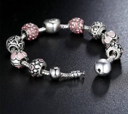 925 Sterling Silver Plated Charm Bracelets - TEA LU SHOP