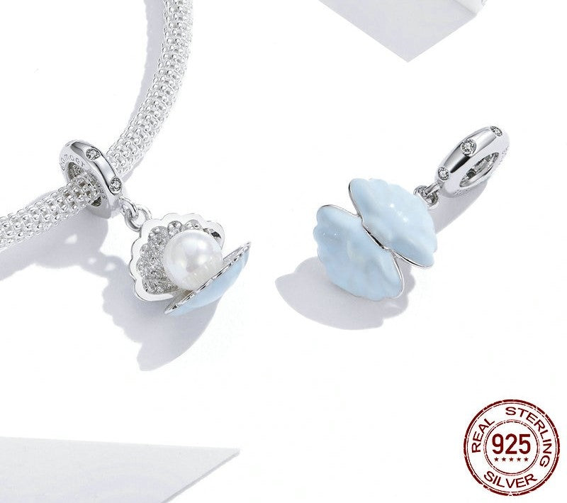 925 Sterling Silver Pearl in Shell Pendant - TEA LU SHOP