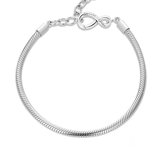925 Sterling Silver Simple Infinity Bracelet - TEA LU SHOP